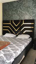 Black and Golden King Size Custom made Bed with Side Tables and Dressing