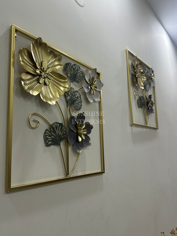 Square Shaped Floral Wall Hanging Decor Single Piece