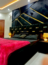 King Size Custom Made Elegant Bed with Side Tables