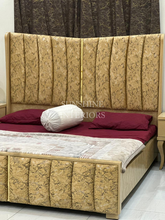 Beautiful Butterfly Design king Golden Color size bed with sides and dressing