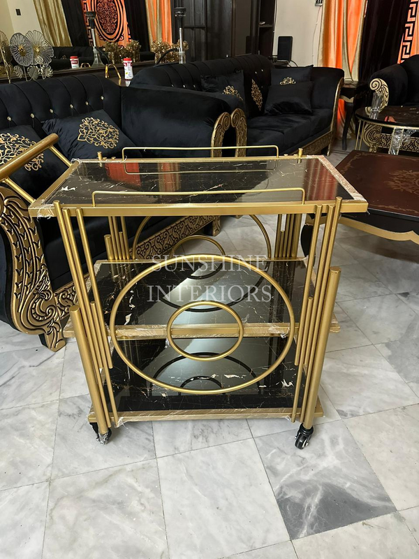 Luxury Black and Golden Tea Trolly