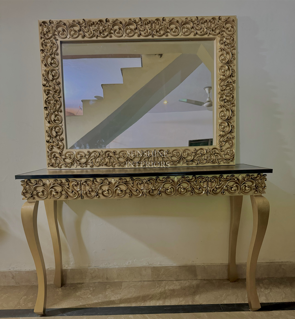 Luxury Wooden Golden Console