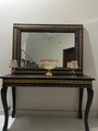 Luxury Wooden Black and Golden Console with Mirror